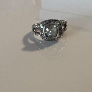 David Yurman Petite Albion Ring with Prasiolite and Diamonds